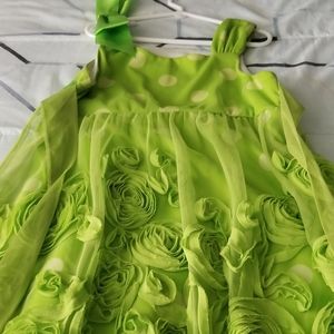 Green pokadot dress Size 10 in little Girl